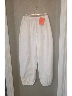 Tankaneo White Oversized Parachute Beach Balloon Lantern Pull On Pants M NEW
